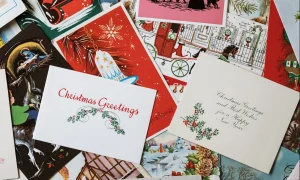 Pile of Christmas cards.