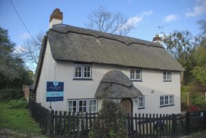A thatched cottage in the New Forest.